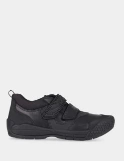 Kids' Leather Riptape School Shoes (7 Small - 4 Large)