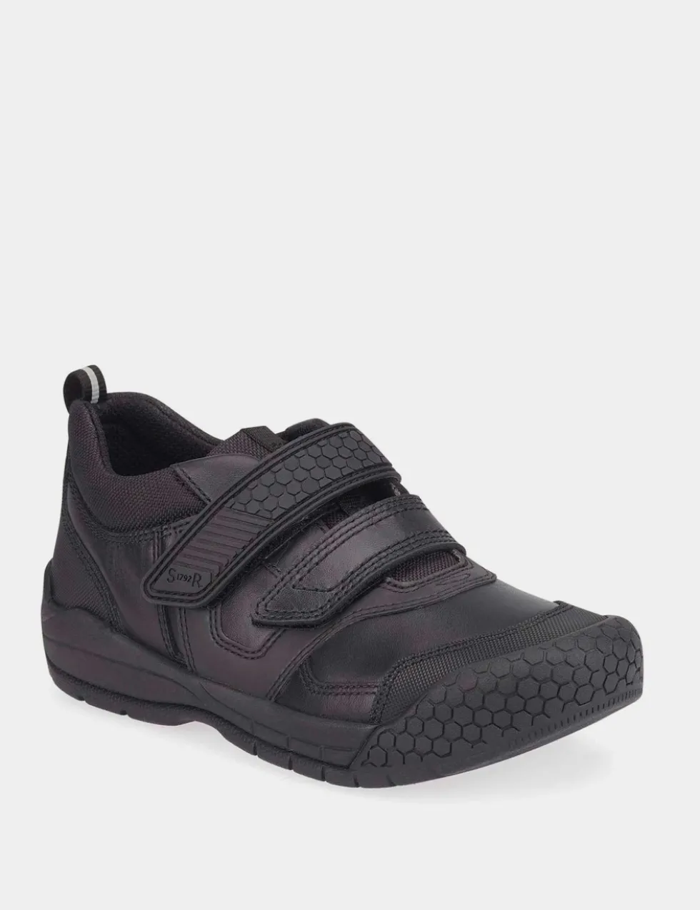 Kids' Leather Riptape School Shoes (7 Small - 4 Large)