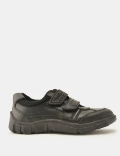 Kids' Leather Riptape School Shoes (9 Small - 3½ Large)