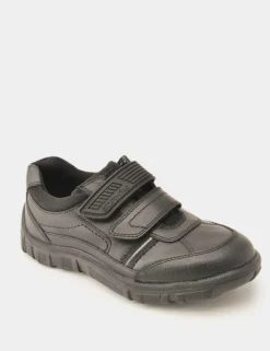 Kids' Leather Riptape School Shoes (9 Small - 3½ Large)