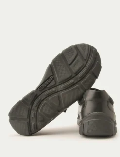 Kids' Leather Riptape School Shoes (9 Small - 3½ Large)