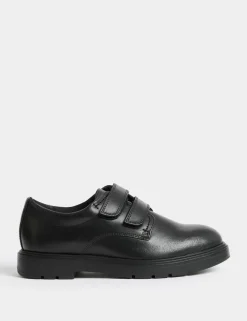 Kids' Leather Riptape School Shoes (13 Small - 9 Large)