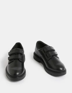 Kids' Leather Riptape School Shoes (13 Small - 9 Large)