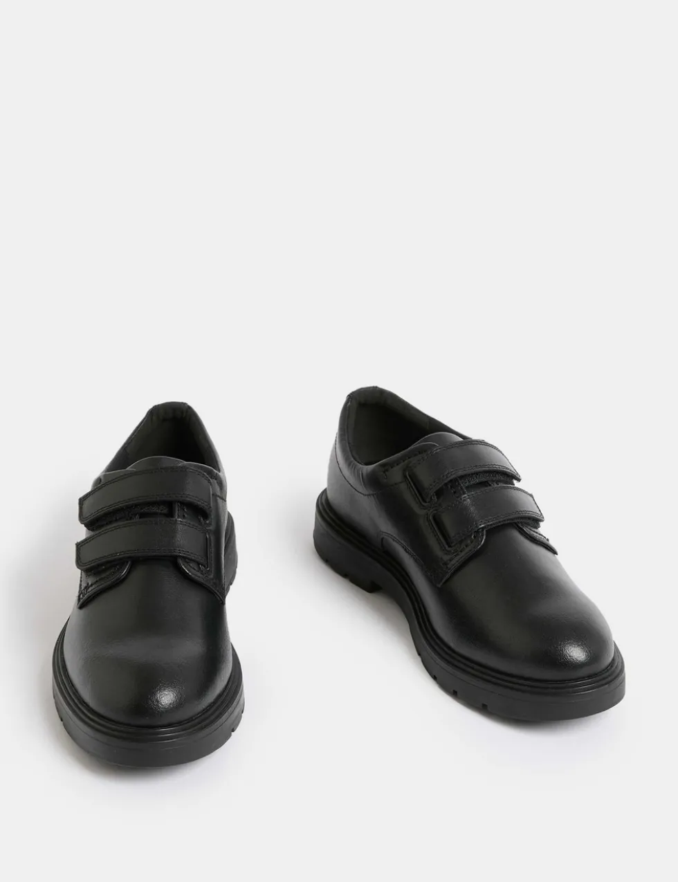Kids' Leather Riptape School Shoes (13 Small - 9 Large)