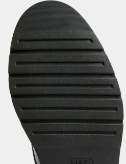 Kids' Leather Riptape School Shoes (13 Small - 9 Large)