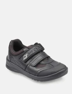 Kids' Leather Riptape Schoolwear Shoes (10 Small - 4 Large)