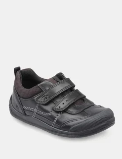Kids' Leather Riptape Schoolwear Shoes (6 Small - 10½ Small)