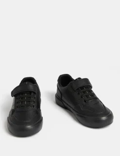 Kids' Leather Riptape School Shoes (8 Small - 2 Large)