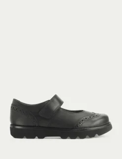 Kids' Leather Riptape School Shoes (9 Small - 3½ Large)