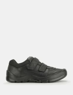 Kids' Leather Riptape Schoolwear Shoes (12 Small - 9 Large)