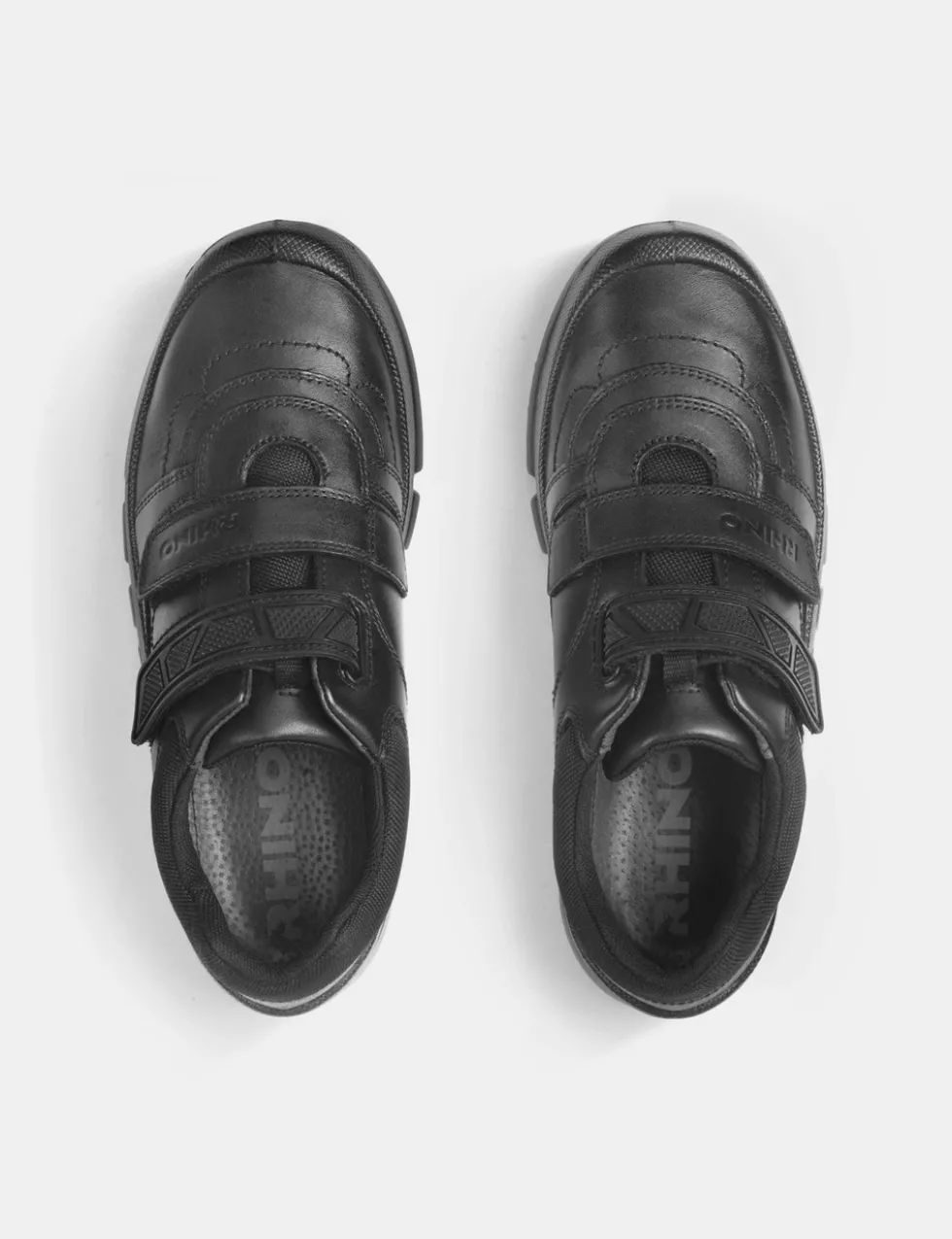 Kids' Leather Riptape Schoolwear Shoes (12 Small - 9 Large)