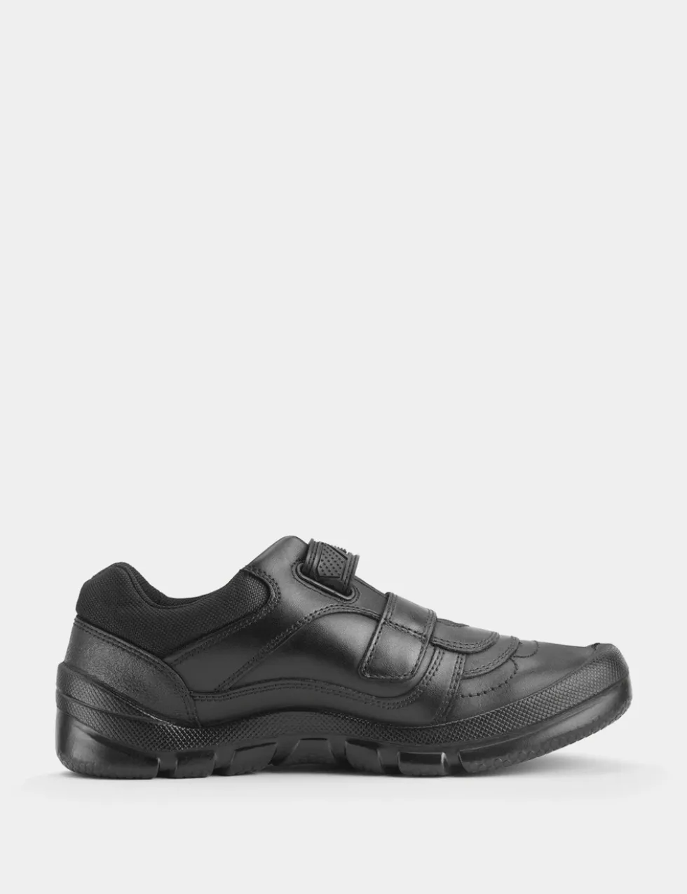 Kids' Leather Riptape Schoolwear Shoes (12 Small - 9 Large)