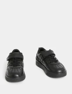 Kids' Leather Riptape School Shoes (8 Small - 2 Large)