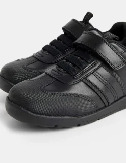 Kids' Leather Riptape School Shoes (8 Small - 2 Large)