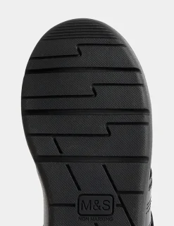 Kids' Leather Riptape School Shoes (8 Small - 2 Large)