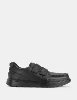 Kids' Leather Riptape School Shoes (2 Large - 9½ Large)