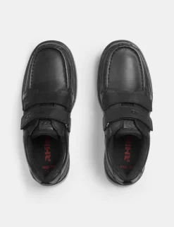 Kids' Leather Riptape School Shoes (2 Large - 9½ Large)