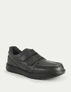 Kids' Leather Riptape School Shoes (2 Large - 9½ Large)