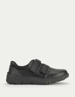 Kids' Leather Riptape School Shoes (9 Small - 3½ Large)