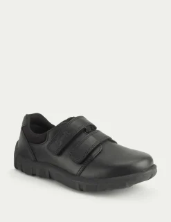 Kids' Leather Riptape School Shoes (9 Small - 3½ Large)