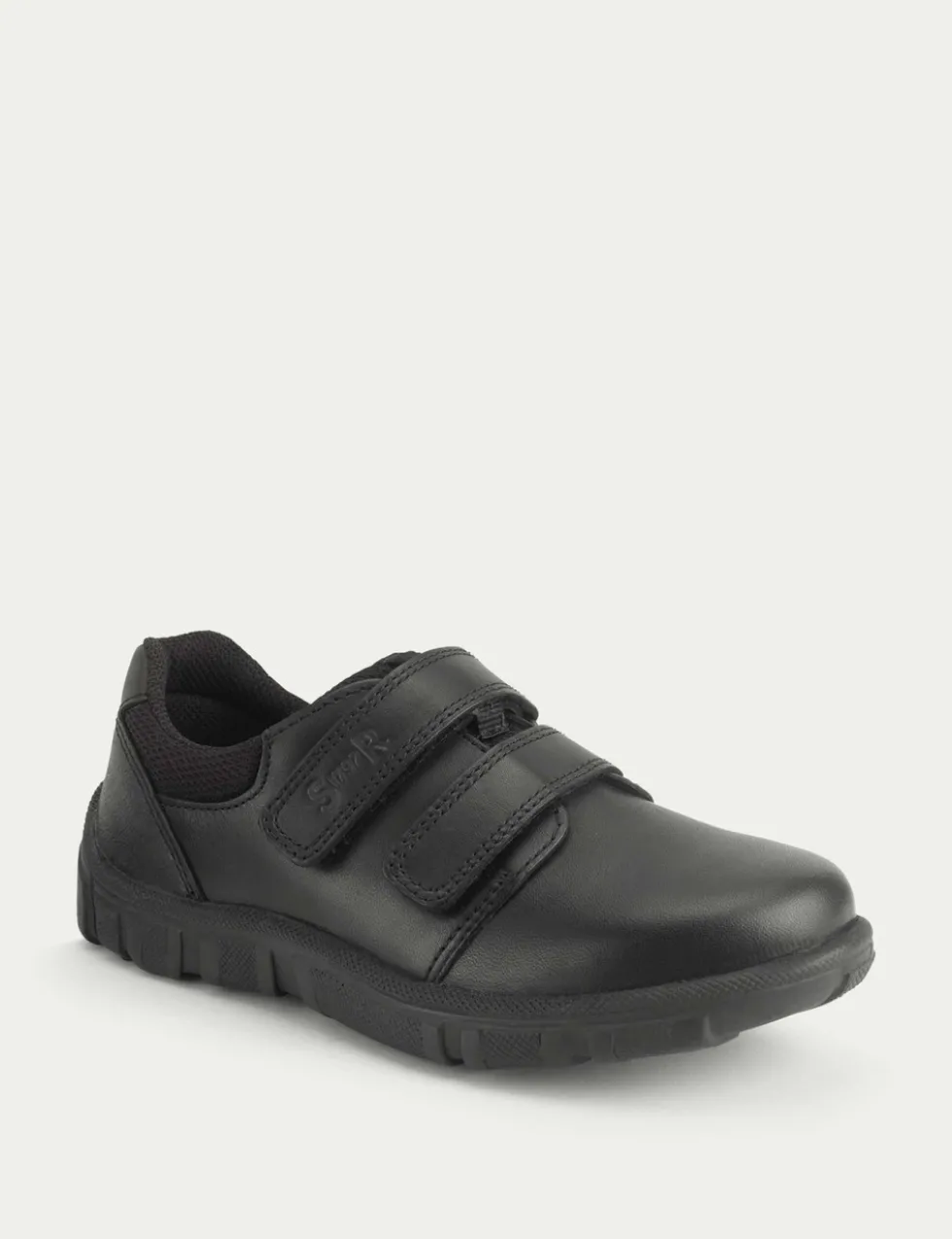 Kids' Leather Riptape School Shoes (9 Small - 3½ Large)