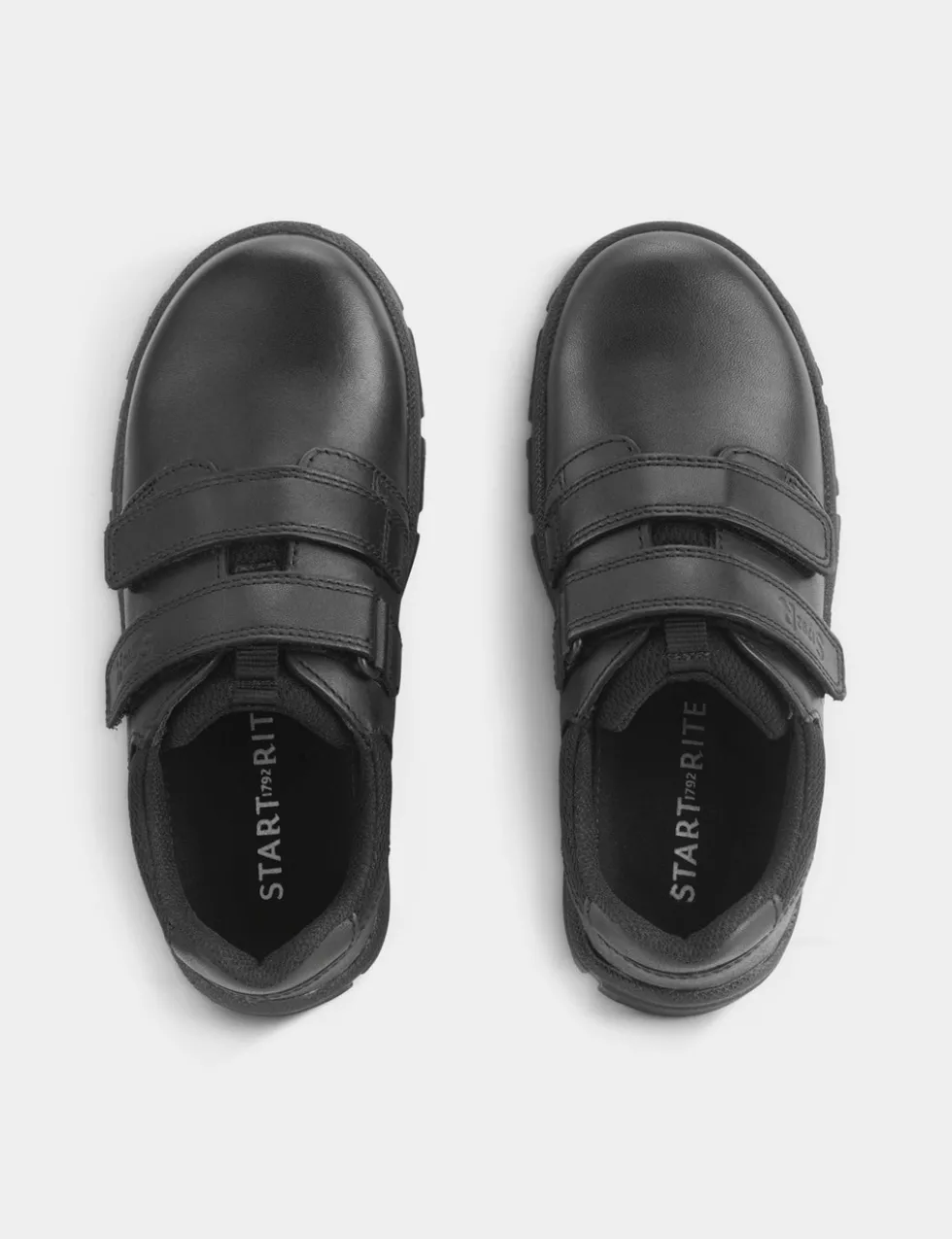 Kids' Leather Riptape School Shoes (9 Small - 3½ Large)