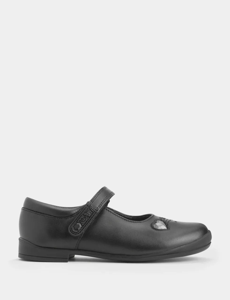 Kids' Leather Riptape School Shoes (9 Small - 3½ Large)