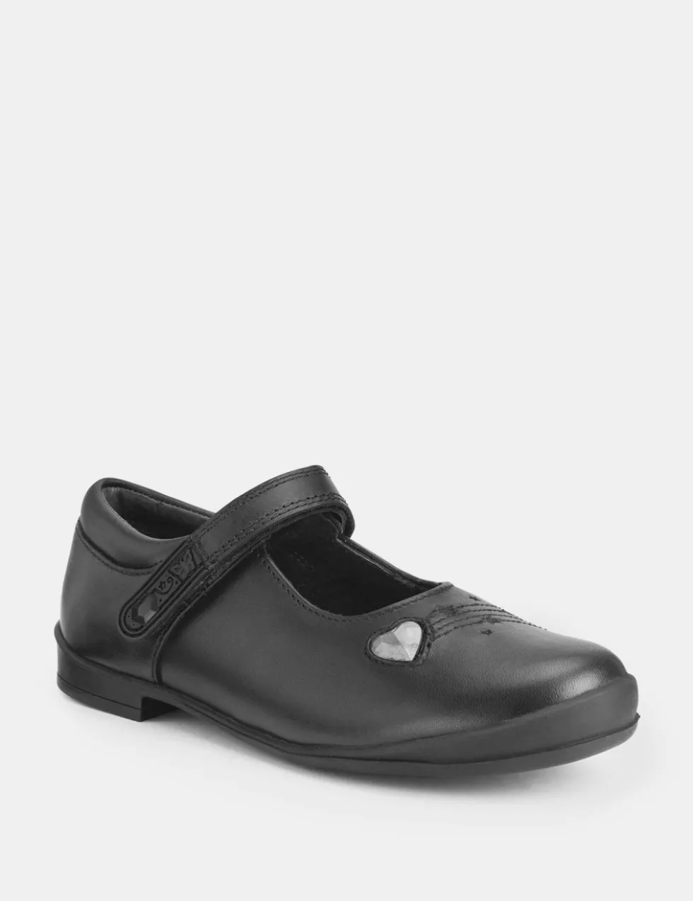 Kids' Leather Riptape School Shoes (9 Small - 3½ Large)