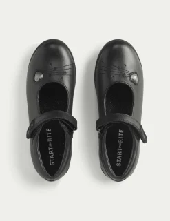 Kids' Leather Riptape School Shoes (9 Small - 3½ Large)