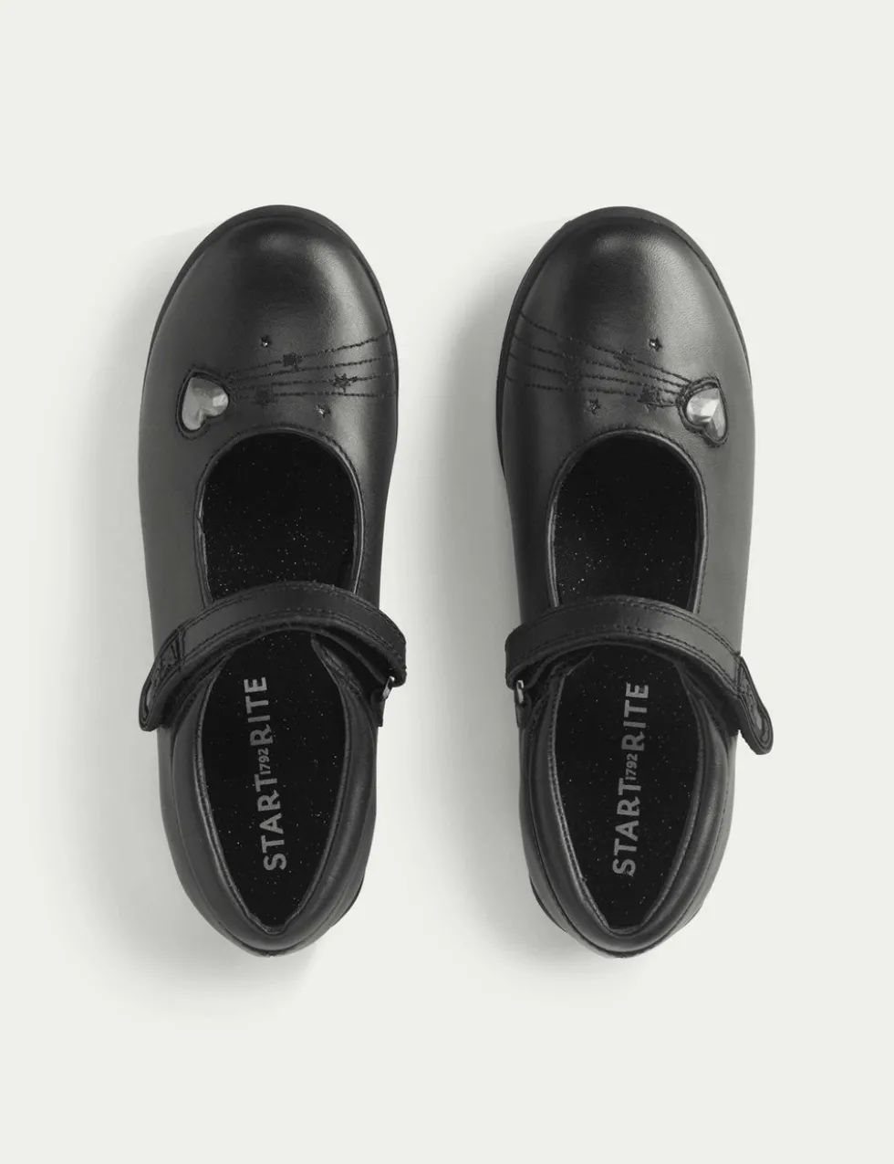Kids' Leather Riptape School Shoes (9 Small - 3½ Large)