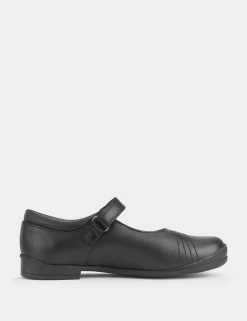 Kids' Leather Riptape School Shoes (9 Small - 3½ Large)