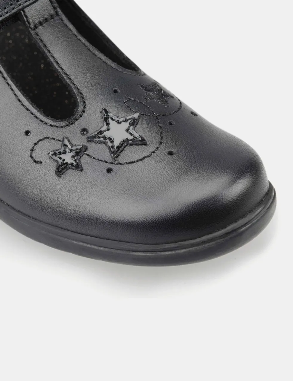 Kids' Leather Riptape Star Schoolwear Shoes (9 Small - 2 Large)