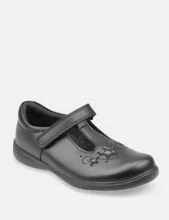 Kids' Leather Riptape Star Schoolwear Shoes (9 Small - 2 Large)