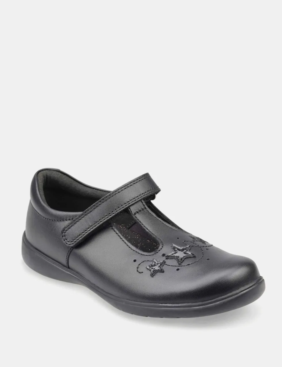 Kids' Leather Riptape Star Schoolwear Shoes (9 Small - 2 Large)