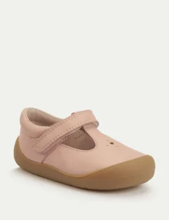 Kids' Leather Riptape T Bar Shoes (3 Small - 7 Small)