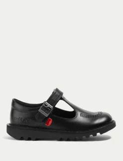 Kids' Leather Riptape T-Bar School Shoes (12½ Small - 2½ Large)