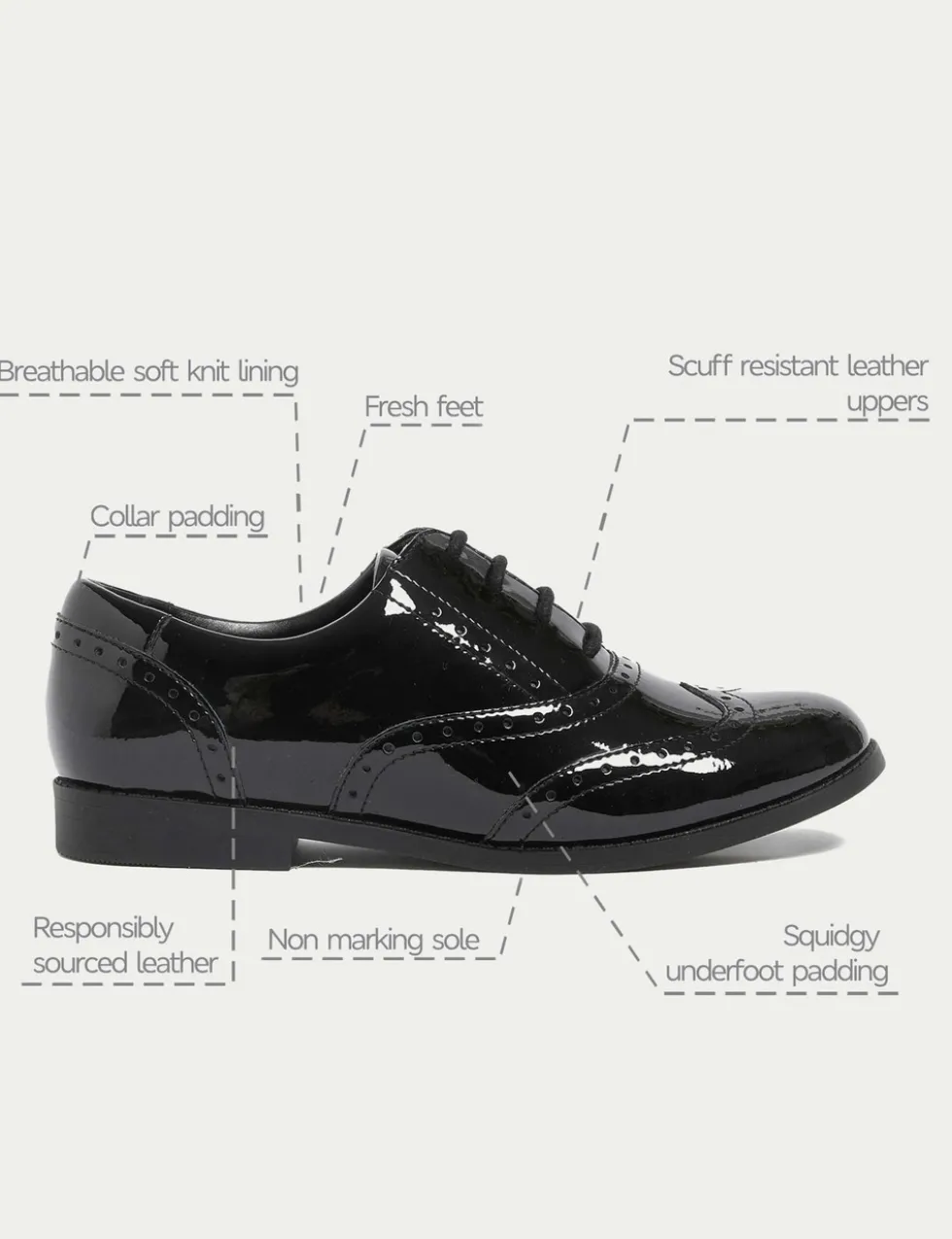 Kids' Leather School Shoes (13 Small - 7 Large)