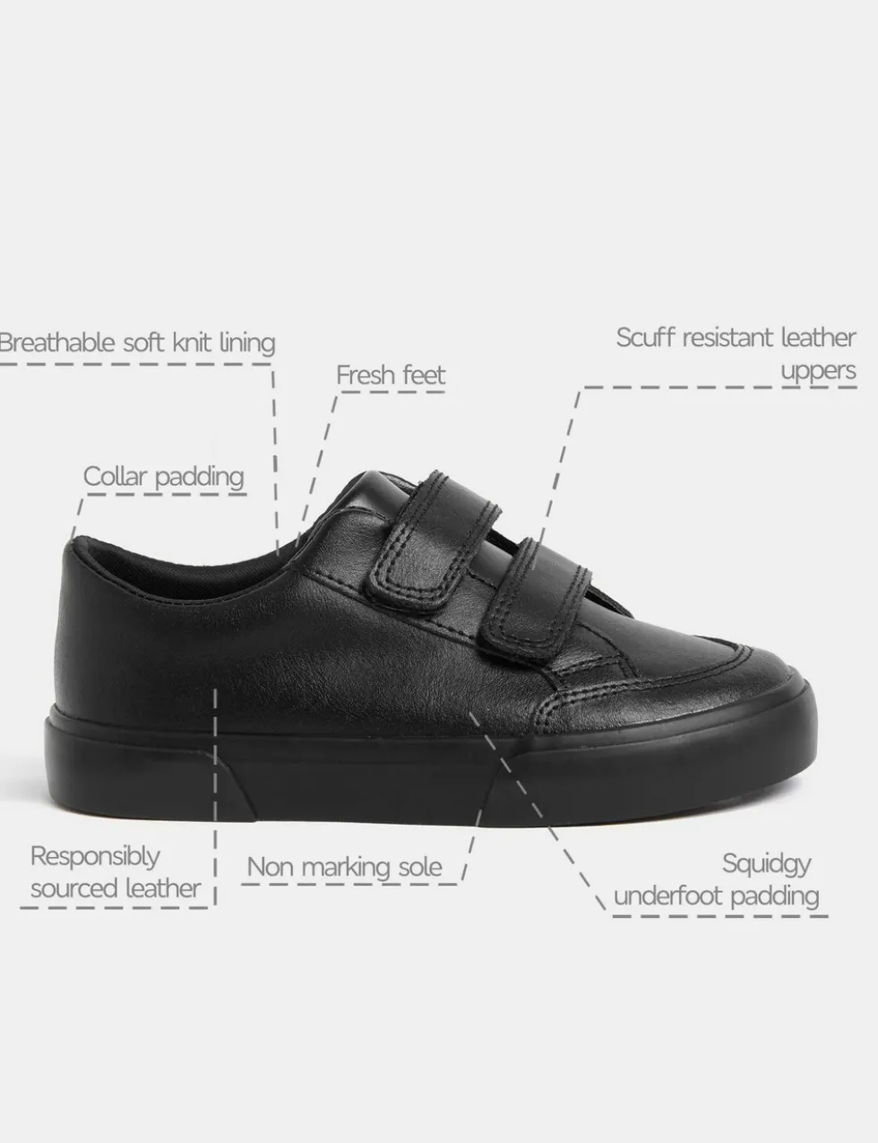 Kids' Leather School Shoes (8 Small - 2 Large)