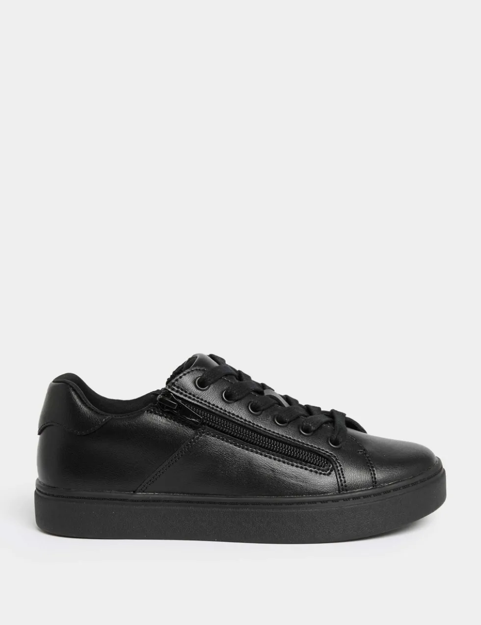 Kids' Leather Side Zip School Shoes (13 Small-9 Large)