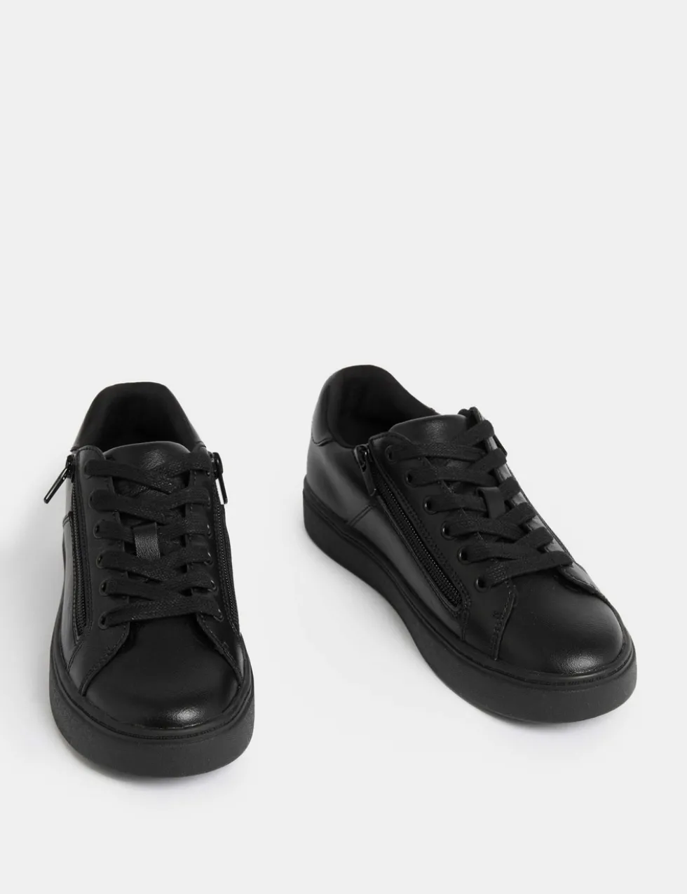 Kids' Leather Side Zip School Shoes (13 Small-9 Large)