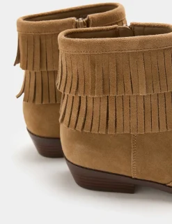 Kids' Leather Western Ankle Boots (4 Small - 6 Large)