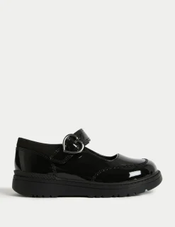 Kids' Patent Leather Buckle School Shoes (8 Small - 2 Large)