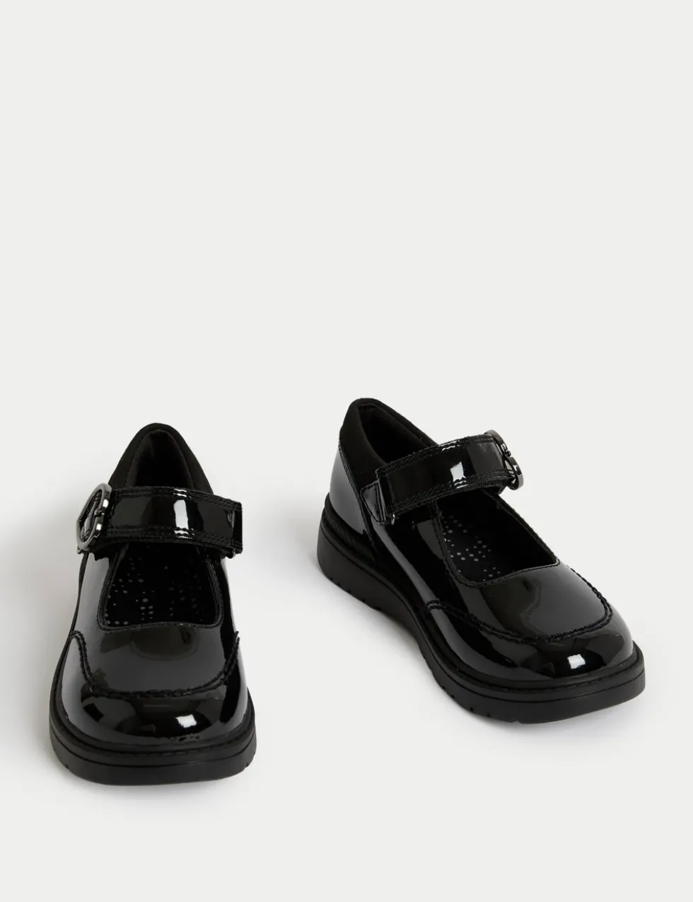 Kids' Patent Leather Buckle School Shoes (8 Small - 2 Large)