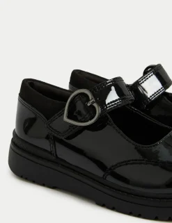 Kids' Patent Leather Buckle School Shoes (8 Small - 2 Large)