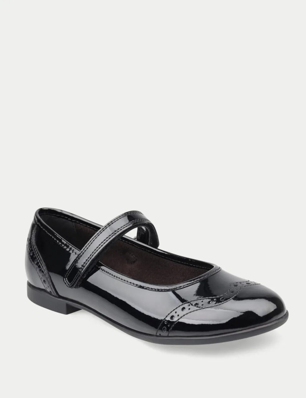 Kids' Patent Leather Riptape School Shoes (1 Large - 8 Large)