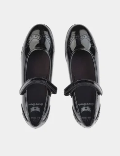 Kids' Patent Leather Riptape School Shoes (1 Large - 8 Large)