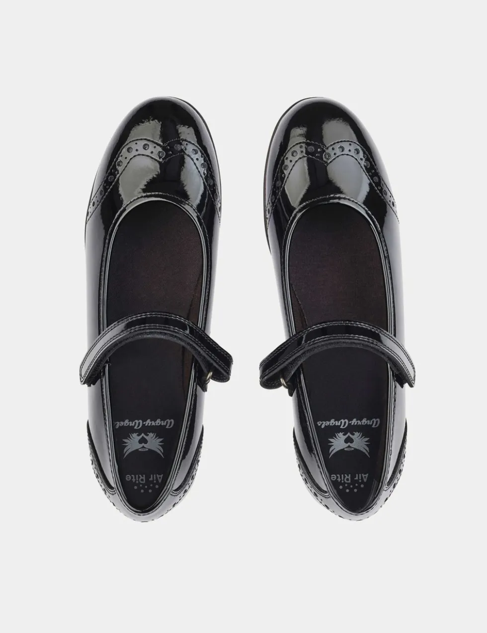 Kids' Patent Leather Riptape School Shoes (1 Large - 8 Large)