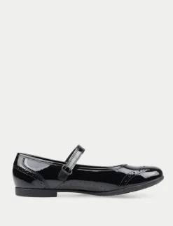 Kids' Patent Leather Riptape School Shoes (1 Large - 8 Large)