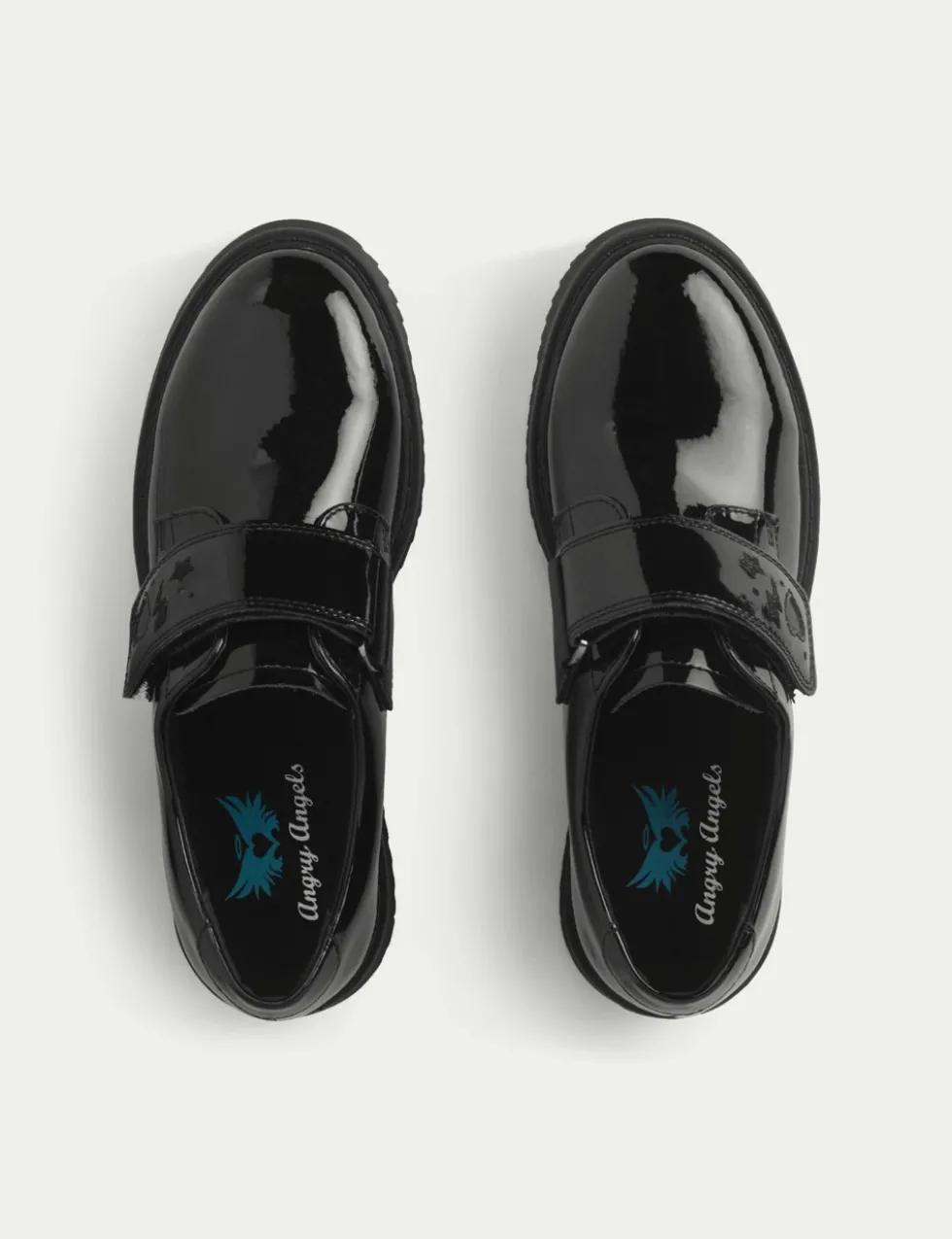 Kids' Patent Leather Riptape Shoes (12.5 Small - 4 Large)