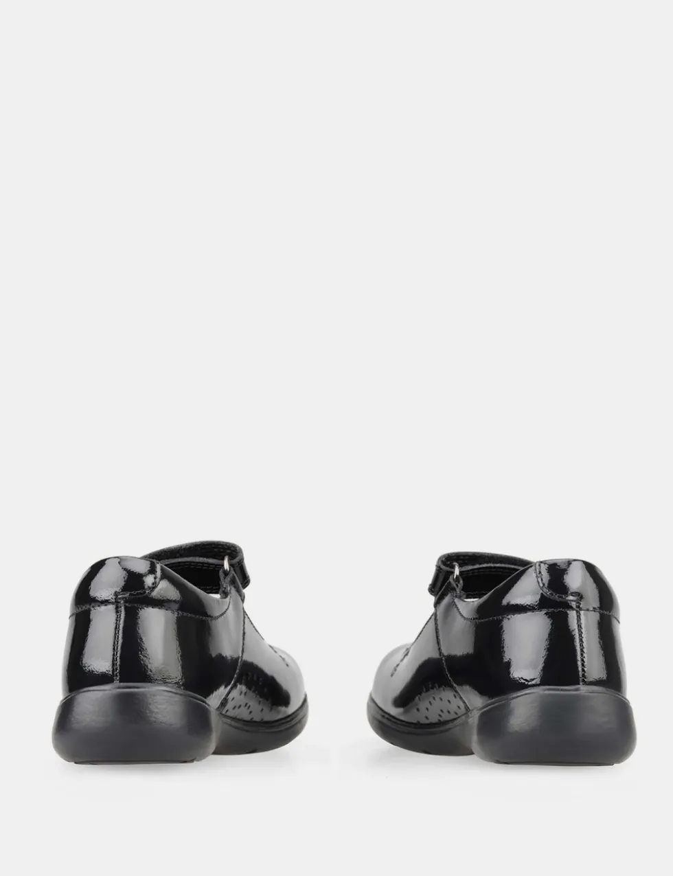 Kids' Patent Leather Riptape School Shoes (9 Small - 3½ Large)
